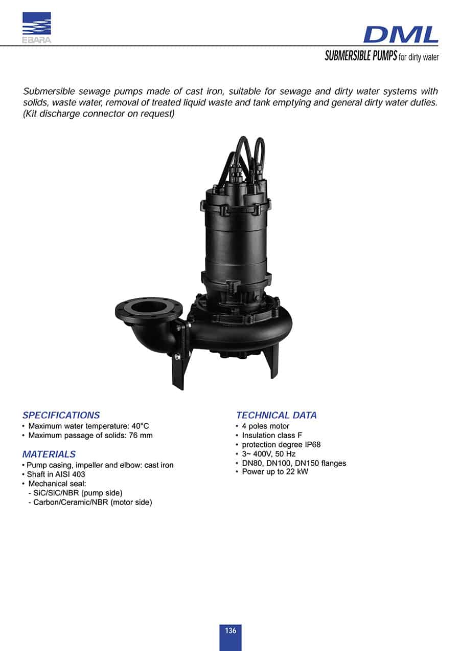 SUBMERSIBLE PUMPS for dirty water